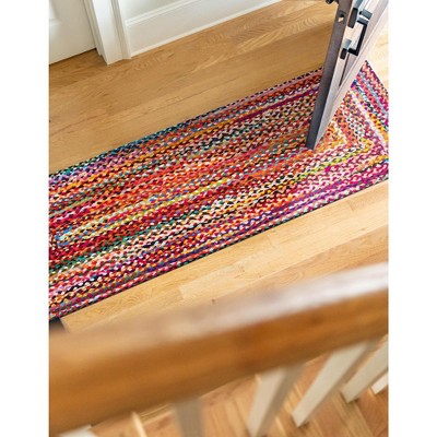 Handmade Multicolor Braided Cotton Runner Rug