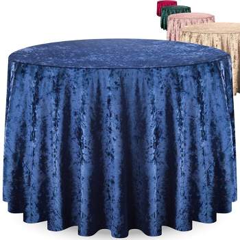 RCZ Décor Elegant Round Table Cloth - Made With Fine Crushed-Velvet Material, Beautiful Royal Blue Tablecloth With Durable Seams