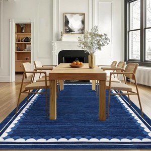 2x6 Runner Rug Washable Rugs Scalloped Border Rugs Non Slip Kitchen Runner Rug Stain Resistant Carpet - 1 of 4