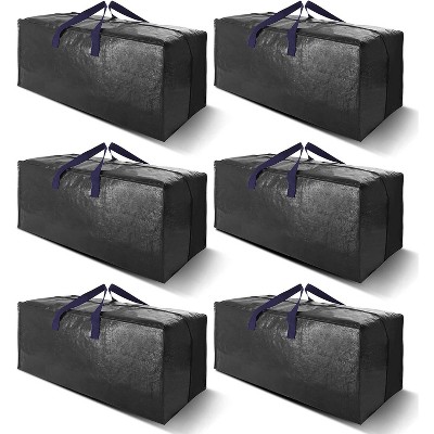 6/12pack Heavy Duty Extra Large Moving Bags W/Backpack Straps - Strong Handles & Zippers