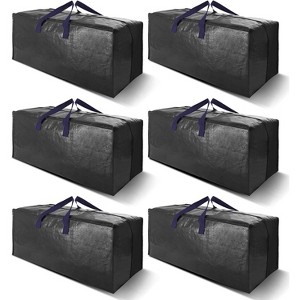 6/12pack Heavy Duty Extra Large Moving Bags W/Backpack Straps - Strong Handles & Zippers - 1 of 4