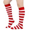 Striped Pattern Knee High Socks (Tube Socks) from the Sock Panda (Women's Sizes, Adult Medium) -Red and White - 2 of 3
