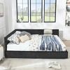 1pc Queen Size Velvet Upholstered Storage Daybed with Drawers, Tufted Backrest & Armrest, No Box Spring Needed - Baofuwish - 2 of 4