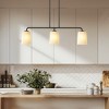DORESshop 3-Light Modern Kitchen Island Pendant Light Fixture ¨C Black Frame with Striped Milky White Cone Shades, E26 Base (Bulbs Not Included) - 4 of 4