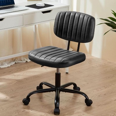 Little Modern Adjustable Height 360° Rolling Swivel Computer Task Chair without Arm, dining room chairs, Back Wide Seat for Home Office-The Pop Home