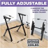 Liquid Stands Foldable Piano Keyboard Stand - 54-88 Key Piano Z Style Adjustable Sturdy Musical Keyboard Stand (Foldable Z-Style With Wheels & Bench) - 2 of 4