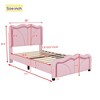 NicBex Twin/Full Size Upholstered Platform Bed with Curve Shaped and Height-adjustbale Headboard,LED Light Strips - 3 of 4