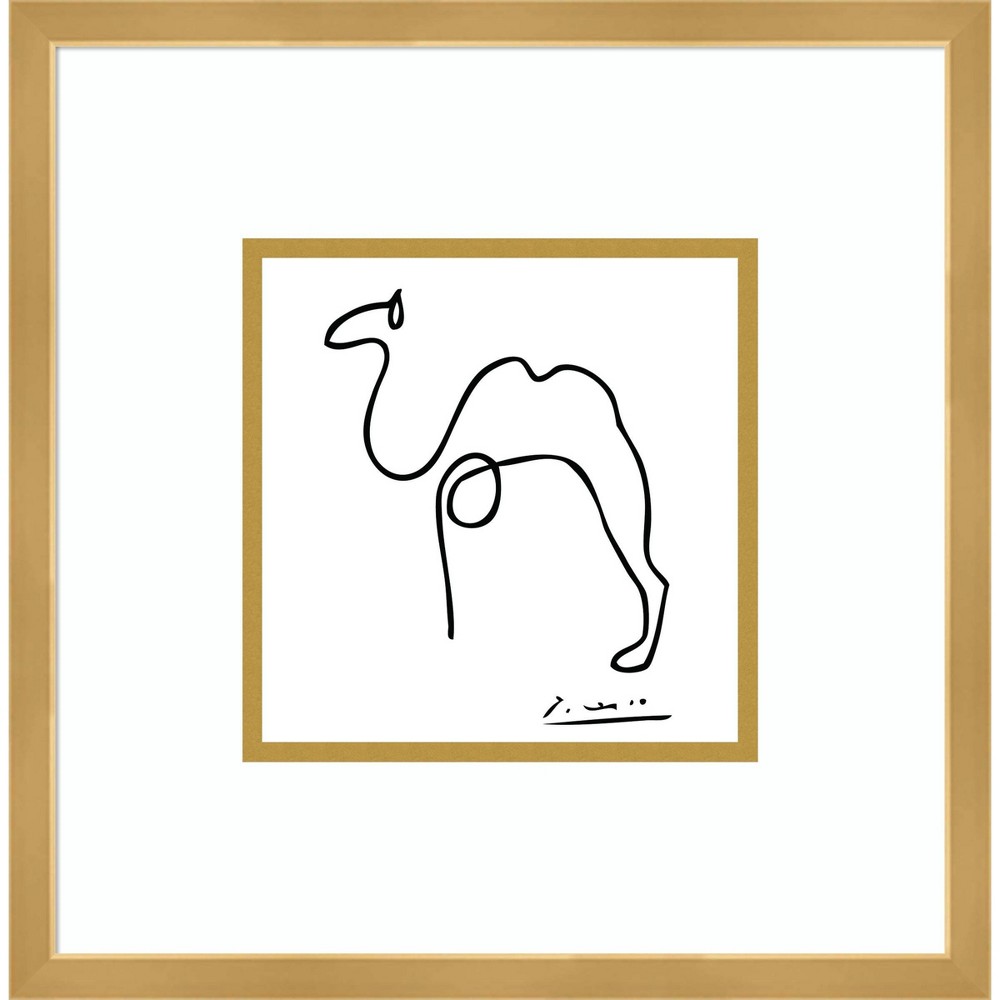 Photos - Other interior and decor 16" x 16" Camel by Pablo Picasso Framed Wall Art Print Beige - Amanti Art