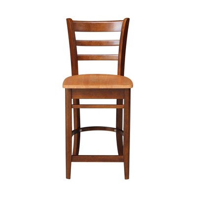Emily 41'' Solid Wood White Ladder Back Counter Stool