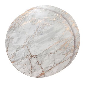Dainty Home Marble Cork 15" Round  Placemats Set Of 2 - 1 of 3