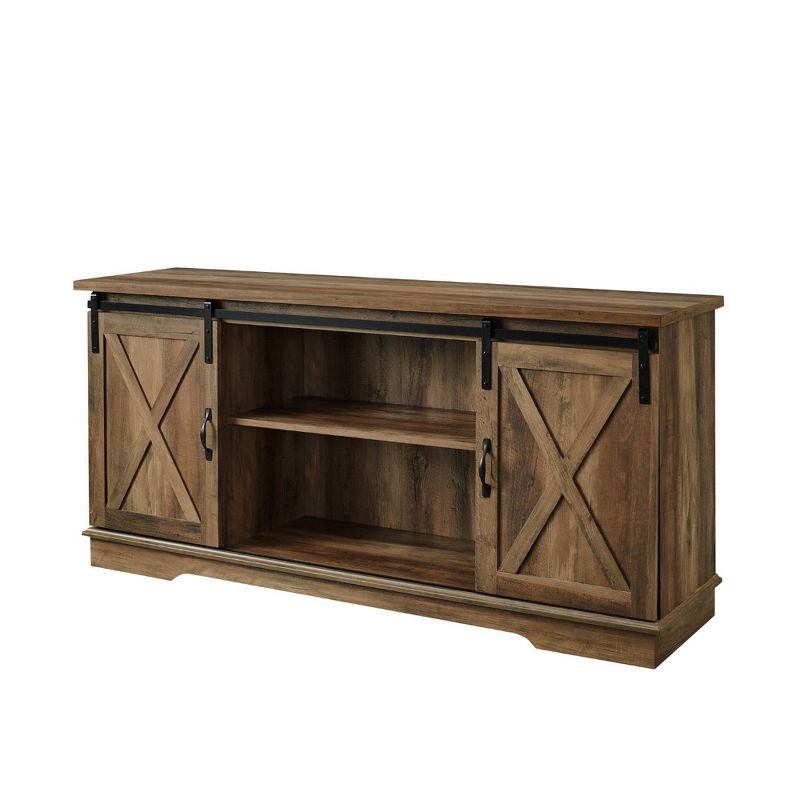 Modern Transitional Sliding Barndoor TV Stand for TVs up to 65"- Saracina Home, 1 of 27