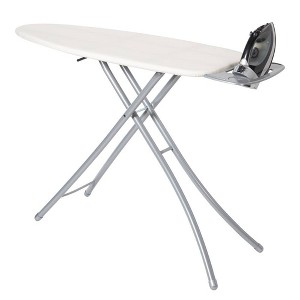 Seymour Home Products Wide Top Ironing Board with Iron Rest Khaki: Full Size, Adjustable Steel Frame, Collapsible Stand - 1 of 4