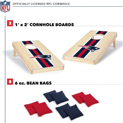 NFL New England Patriots Travel Size Wood Cornhole Set with Bean Bags