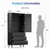 Sevobal Decorative Storage Cabinets ， Kitchen Bedroom and Living Room Clothes Bathroom Locker Black 31.5*15.7*71 - 2 of 4
