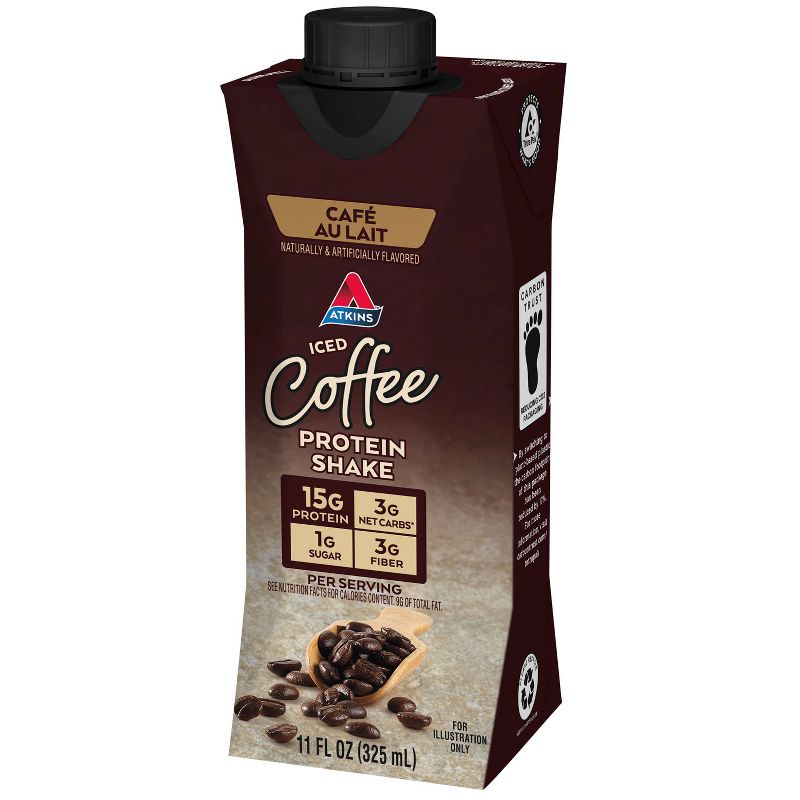 Atkins Caf&#233; au Lait Iced Coffee Protein Shake - 4pk/44 fl oz, 6 of 14