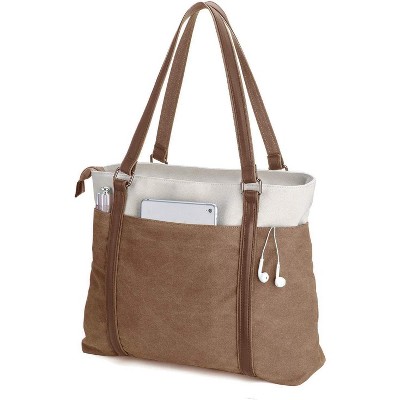 Paaaawaters Women's Work Bag with Laptop Compartment Zipper Pockets Teacher Green
