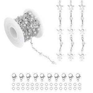 Unique Bargains Copper Jewelry Making Lobster Clap Star Pearl Chain 16.4ft 1 Roll - 1 of 4