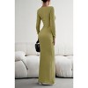 Women's Square Neck Ribbed Knit Long Sleeve Bodycon Maxi Dress Casual Formal Wear - 4 of 4