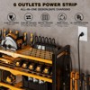 Hausource 4-Tier Power Tool Organizer Storage Rack - Slot*6 & Charging Station, Yellow - 2 of 4