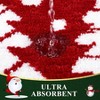Christmas Bathroom Rug Set, 4 - Piece with Toilet Cover, Red Non - Slip Absorbent Mats, Machine Washable Toilet Mat - 4 of 4