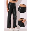 INSPIRE CHIC Women's High Waist Straight Leg Side Pockets Casual Punk Faux Leather Pants - image 2 of 4