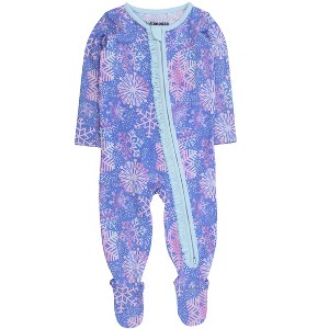 RuffleButts Modal Blend Baby Girls Ruffle One Piece Footie Pajamas - 1 of 2