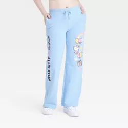 Women's Hello Kitty and Pusheen Graphic Flare Leg Lounge Pants - Blue