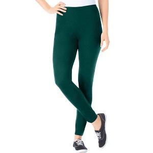 Woman Within Plus Size Tall Stretch Cotton Legging - 1 of 4