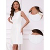 INSPIRE CHIC Women's Tweed Business Sleeveless Crew Neck Side Pleated Mini A-line Dress - 2 of 4
