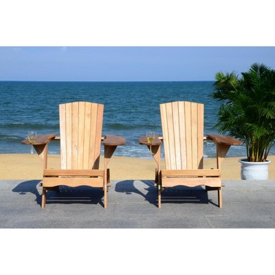 Natural Eucalyptus Adirondack Arm Chairs Set of 2