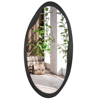 Americanflat 20x40 Organic Shaped Wood Mirror In Black Sycamore - Oval ...