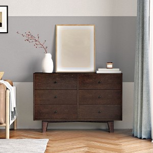 6 Drawer Dresser Chests for Bedroom, Modern Storage Chest of Drawers,Wood Storage Tower Clothes Organizer,Dresser Cabinet for Bedroom Hallway Entryway - 1 of 4