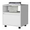 GlasFlength Nightstands Modern Nightstand Bedroom Nightstand Elegant Bedside Table with Drawer for Living Room, White, 15.7"*15.7"*20.4" - 3 of 4