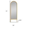 HomeRoots 64" Natural Solid Wood Arch Leaning Framed Full Length Mirror - 3 of 4