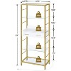 5-Tier Bookshelf with Drawer, Tall Bookcase with Charging Station, Standing Storage Shelf with Metal Frame and Tempered Glass - 3 of 4
