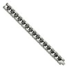 Black Bow Jewelry Men's 17mm Stainless Steel Black Ceramic Panther Link Bracelet, 8.5 In - 2 of 4