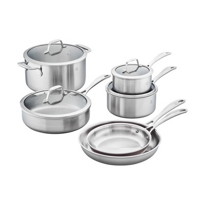 ZWILLING Spirit 3-ply 10-pc Stainless Steel Cookware Set