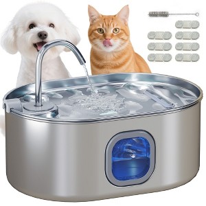PawHut 246 oz./7L Stainless Steel Cat Water Fountain, Pet Water Fountain with Filters, Ultra-Quiet Pump, for Cats, Dogs and Multi-Pet Homes - 1 of 4
