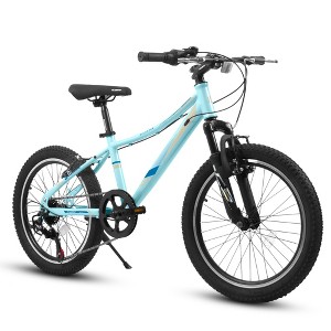 YONWAY 20" Children's Bicycle, Shock Absorbing Front Fork, 21 - Speed, V - brakes,Mountain Tire, Boys and Girls Kids Bike for Outdoor Adventure - 1 of 4