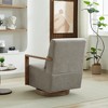 30.3'' Linen Blend Modern Swivel Accent Chair with Solid Wood Armrests, 360° Rotation and Comfy Cushion - 4 of 4