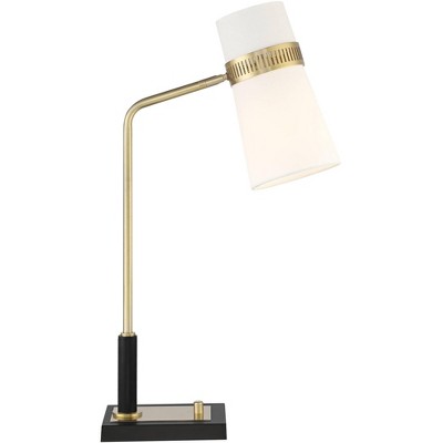 Possini Euro Design Possini Euro Cartwright Antique Brass and Black Desk Lamp with USB Port