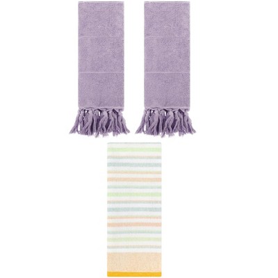 REGALWOVEN 3 Packs Cotton Absorbent Soft Hand Towels for Bathroom