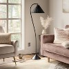 Gooseneck Floor Lamp with Natural Shade Black - Threshold™ - 2 of 4