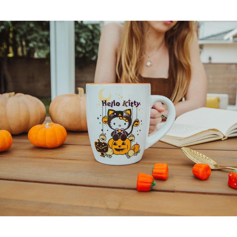 Silver Buffalo Sanrio Hello Kitty Pumpkin Patch Jumbo Curved Ceramic Latte Mug | Hold 25 Ounces, 3 of 8
