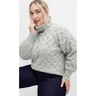 Women's Plus Size Ollie Sweater - grey marle | CITY CHIC