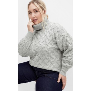 Women's Plus Size Ollie Sweater - grey marle | CITY CHIC - 1 of 4