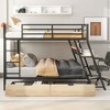 Full Size Metal Bunk Bed With Built-in Desk, Light And 2 Drawers, Black ...