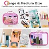 Byootique Set of 2 Clear Makeup Bag Cosmetic Organizer Travel Toiletry Pouch Handle Zipper for Makeup Artist Pink - 3 of 4