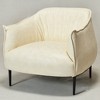 KINWELL 33" Wide Faux Vegan Leather Upholstery Barrel Chair with Metal Legs - 4 of 4