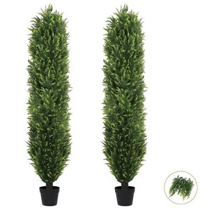 poetree 3/4/5/6 ft.Artificial Cedar Topiary Trees in Pots,Faux Greenery for Outdoor and Indoor - 1 of 4